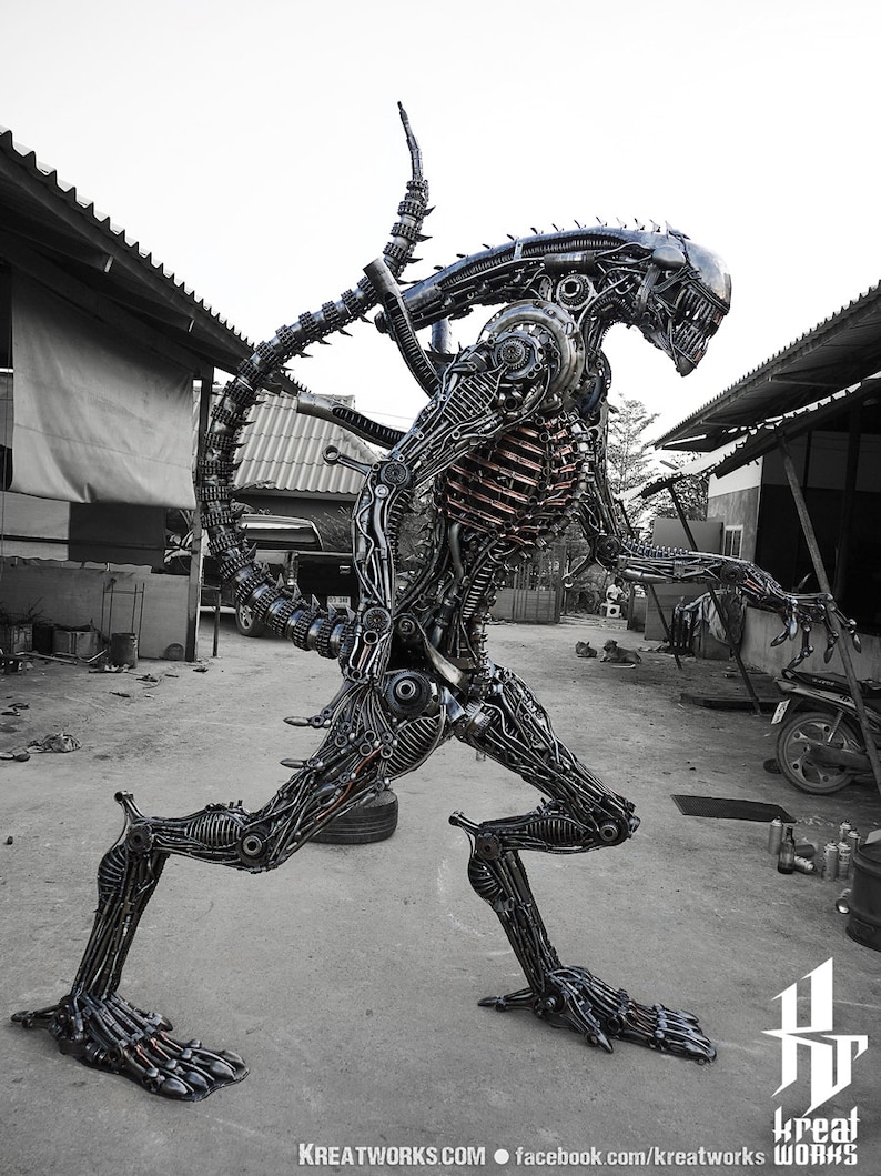 Biomechanical Recycled Metal Monster made-to-order / sustainable image 3