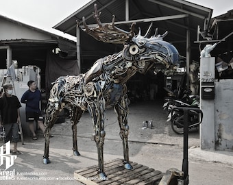 Recycled Metal Moose Sculpture : Made to order