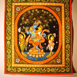 Handmade Pattachitra Painting – Lord Krishna & Radha | Traditional Odisha Art (No frame)