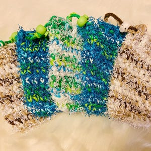 Exfoliating Soap Saver: Crochet Bath Pouf, Hanging Soap Sack