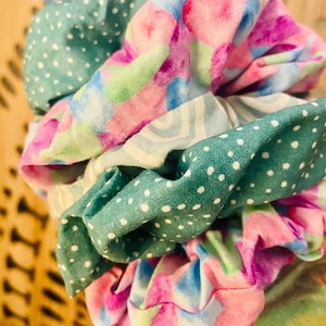 Handmade Cotton Scrunchies: 90s Throwback Hair Ties