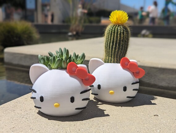 Hello Kitty Planter – Cute Succulent Pot for Desk or Gift | Kawaii Cactus Holder | Sanrio Style Decor | Small Plant Pot