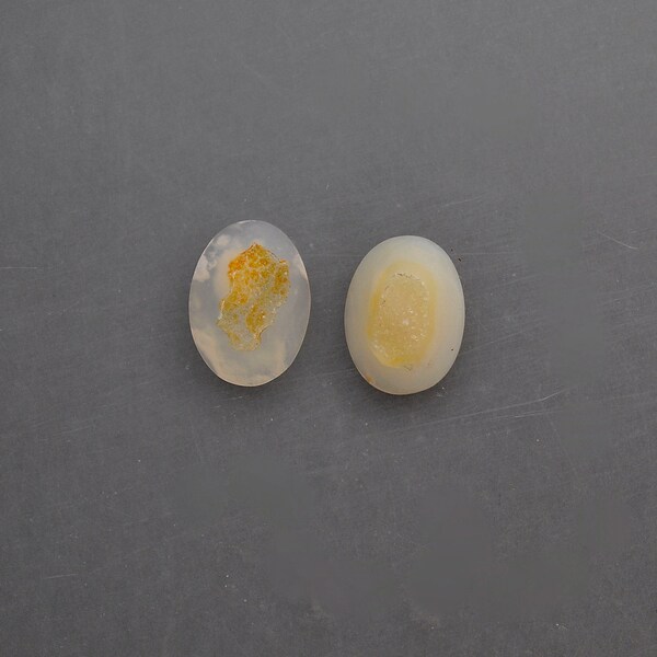 Natural Drusy Cabochon Pair