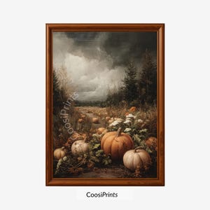 Pumpkin patch – autumnal still life in vintage style | printable wall art | CP-171