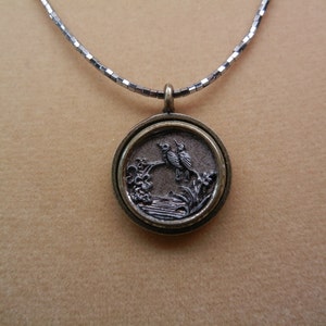 Victorian Bird Button Necklace