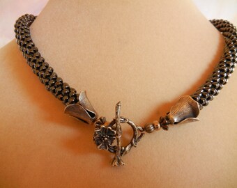 Dark Bronze Kumihimo Necklace