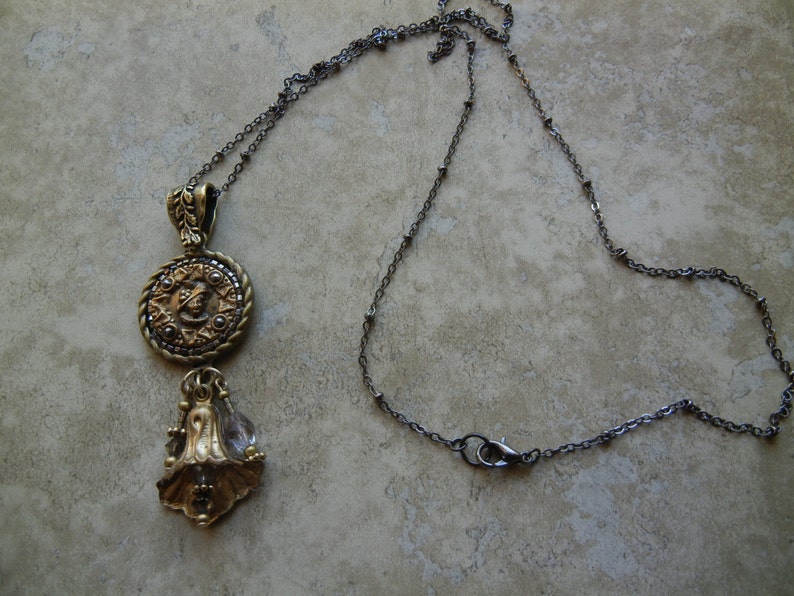Antique Button Pendant Necklace image 2