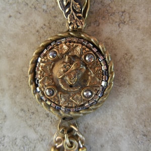 Antique Button Pendant Necklace