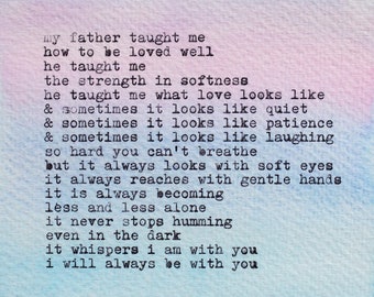 Original watercolor poem print