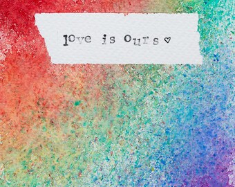 Original square watercolor poem print