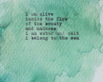 Original watercolor poem print