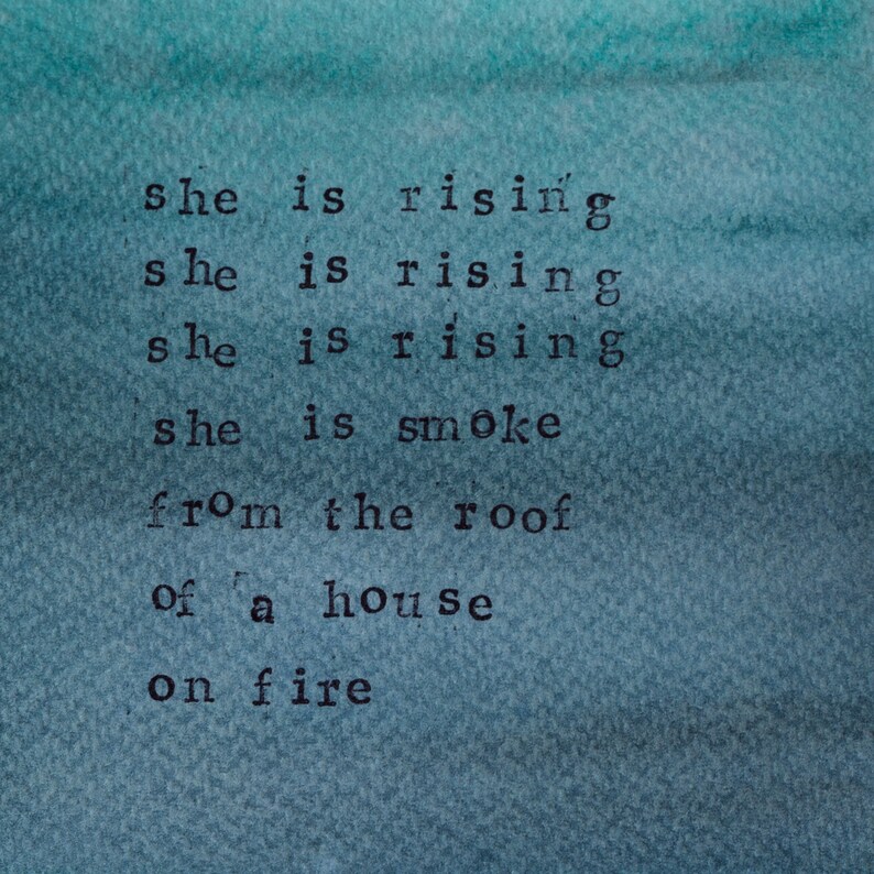 Original square watercolor poem print