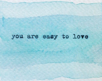 Original watercolor poem print