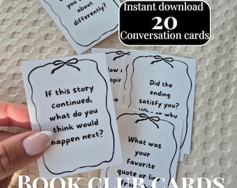 Book Club Conversation Starter Cards: Fun Girls Night Printable