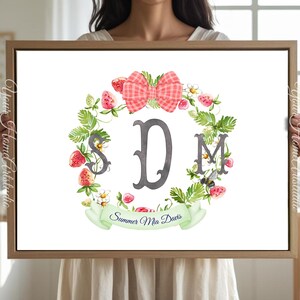 Personalized nursery Wall art custom wall decor Floral Crest Monogram Print for baby room Initials Art for nursery baby Monogram wall decor