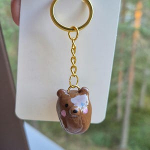 Bear keychain Polymer clay Cute keychain school bag accessories