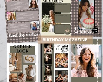 Custom Birthday Magazine Template: Editable Canva Gift (Digital Download)