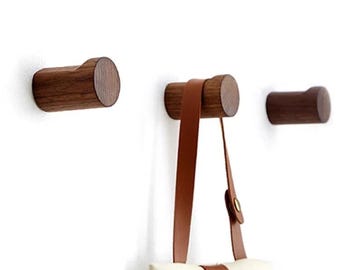 Handmade Walnut Wood Wall Hook, Rustic Minimalist Decor