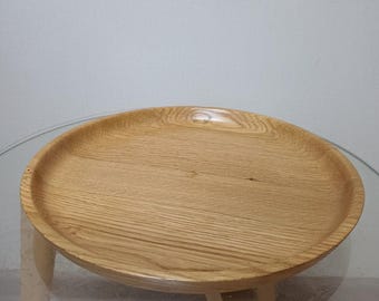 Handmade Oak Wooden Plate, Solid Oak Serving Plate, Natural Wood Dish for Food, Rustic Kitchen Decor, Unique Gift