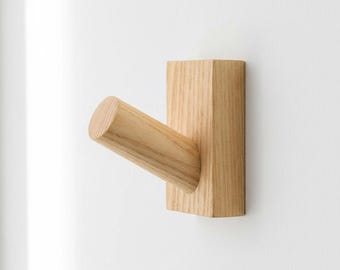 Handmade Wooden Wall Hooks | Minimalist Scandinavian Wall Hook Rack | Rustic Home Decor