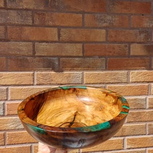 Handmade Walnut Wood Bowl with Epoxy Resin: Rustic Centerpiece