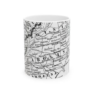 North Carolina Vintage Map Ceramic Mug