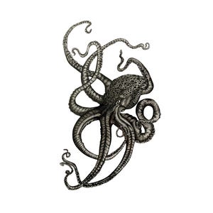 Octopus Drawing Art Print –Black and White Marine Wall Decor