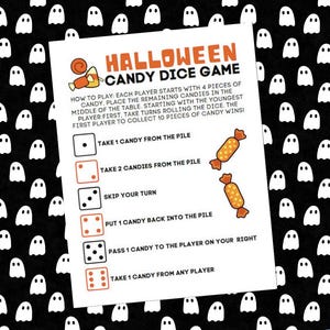 Printable - Halloween Candy Dice  - Fun Family Game!