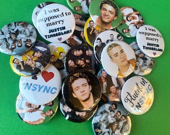 Justin Timberlake *Nsync Buttons | 90s Boy Band Pins | I Should Have Married JT | *Nsync Fan Gift I 1 Inch Pins