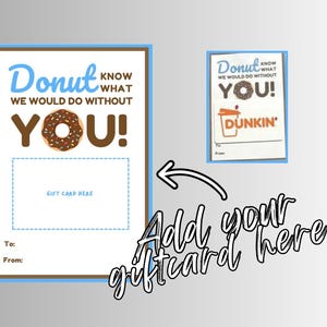 Donut savoir ce que nous ferions sans vous - appréciation de l'enseignant - collègue - ami - titulaire de la carte-cadeau - PDF imprimable