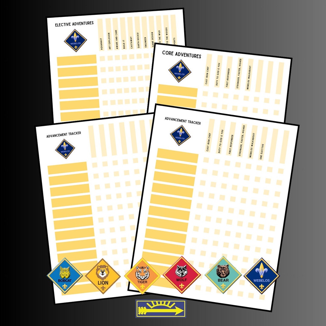 Cub Scout Webelo Den Advancement Tracker Printable PDF - Etsy