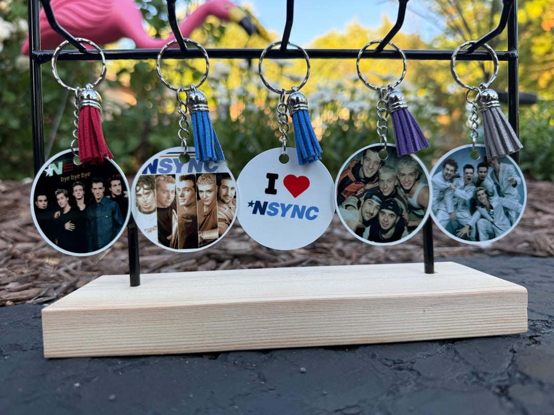 Nsync Key Chain NSYNC Keychain | 2 Inch Double Sided Metal Keychain With Tassel | I ...