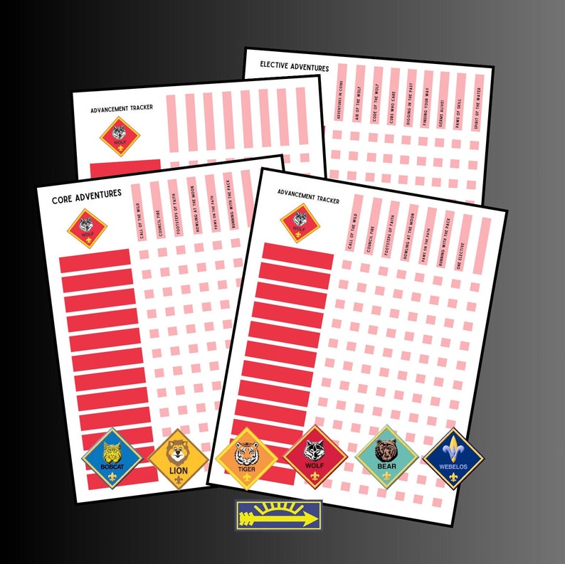 Cub Scout Wolf Den Advancement Tracker Printable PDF - Etsy