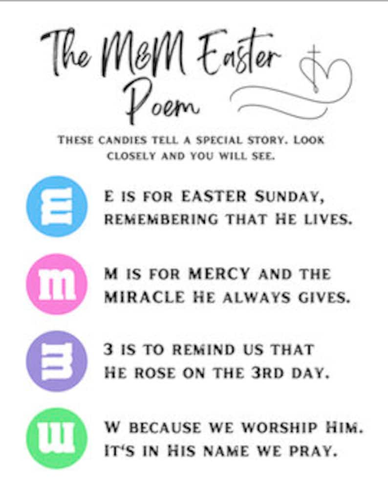The M M Easter Poem Printable PDF Etsy The M M Easter Poem Printable PDF Etsy