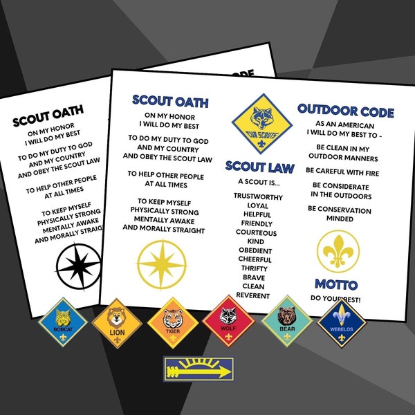 Scout Oath Card Etsy
