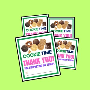 Cookieverkoop - bedankkaartjes - afdrukbare pdf
