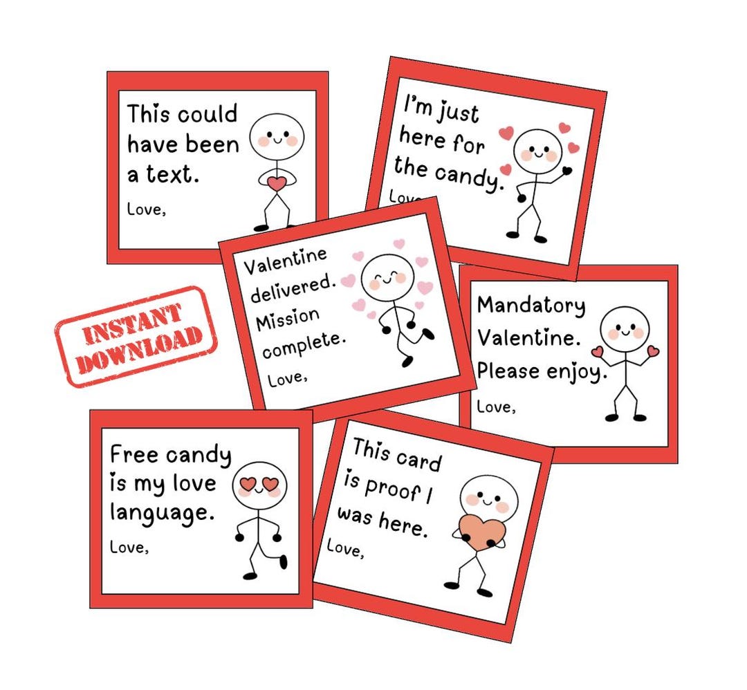 Funny Valentine Cards for Kids | Sarcastic Classroom Valentines ...
