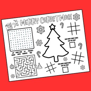 Christmas Crossword - Games - Puzzles - Activity Placemat Printable PDF