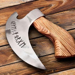 Pizza Ax Pizza Slicer Hand forged Viking Pizza Cutter Viking Bearded Camping Ax Kitchen Pizza knife Pizza Lover Personalized Gift