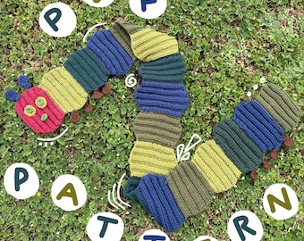 Hungry Caterpillar Scarf Crochet Pattern | Cute Crochet Scarf Pattern PDF | Easy Beginner Friendly | Colourful Crochet Pattern