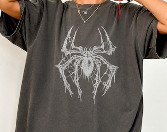Vintage Spider Web T-Shirt – Gothic Dark Comfort Colors Tee