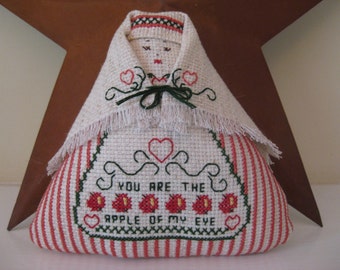 Apple Doll Counted Cross Stitch 5 1/2 Inches Tall