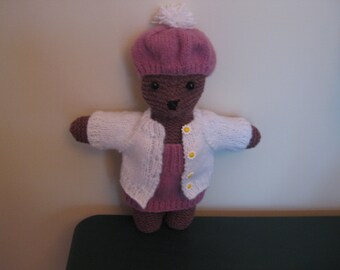 Knitted Bear Handmade 14 Inches Tall