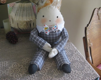 Humpty Dumpty Cloth Doll 20 Inches Tall Handmade