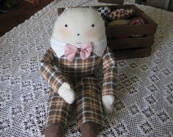 Humpty Dumpty Cloth Doll 20 Inches Tall Handmade