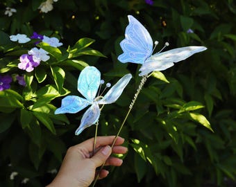 Iridescent Butterfly Plant Stake, Indoor Plants Decoration, Garden accessories, Fairy Garden Decor, Insect art, bug artwork, flower pot y2k