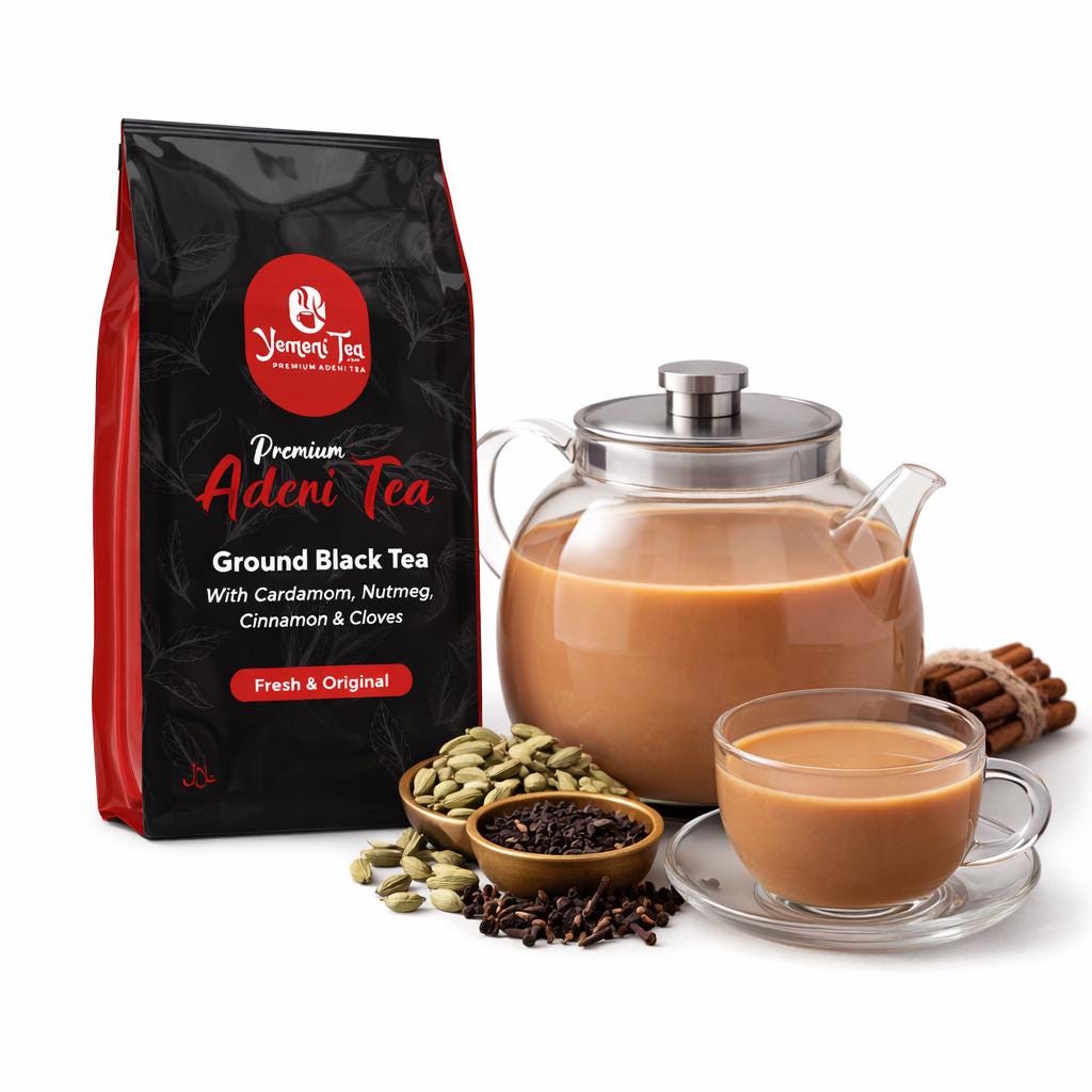BAKE & BREW Karak Tea Mix - Unsweetened Chai With Black Tea, Cardamom & Ginger, 8 Sachets