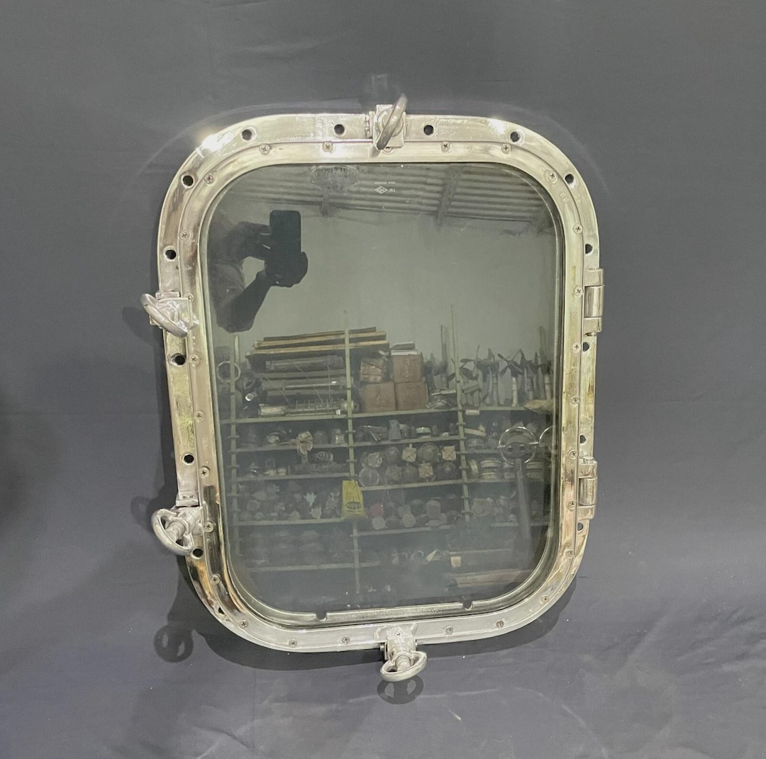 Large Rectangular Ship Window | Polished Aluminum Porthole With Glass ...
