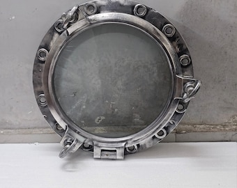 Nautical Wall Decor Aluminum Ship Porthole Window, 3-Key Opening Marine Porthole Large 19" Vintage Boat Window