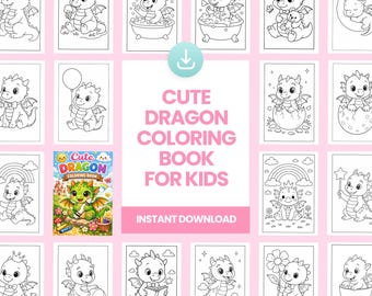 Baby Dragon Coloring Pages | 30 Printable Sheets | Fantasy Activity for Kids & Toddlers
